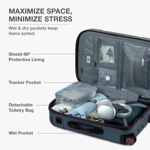 Traveler's Choice Maxporter II Polycarbonate Hardside Trunk with Spinner Wheels, Navy, 22-Inch Carry-on Luggage - color: Navy, size: 22-inch Carry-on Luggage