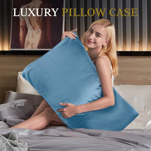 Cooling Contour Cervical Pillowcase, Aqua Blue, 24x14x5/3.7 Inches, 1 Piece - color: Aqua Blue