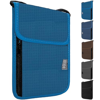 Travel Neck Wallet with RFID Blocking - color: Light Blue