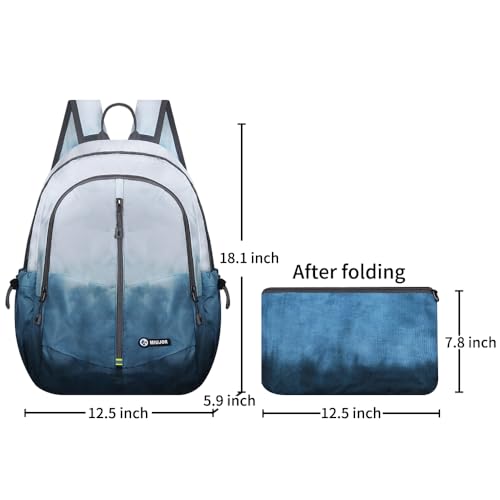 Lightweight Packable Foldable Backpack，Hiking backpack，Travel Backpack - color: White Blue Gradient