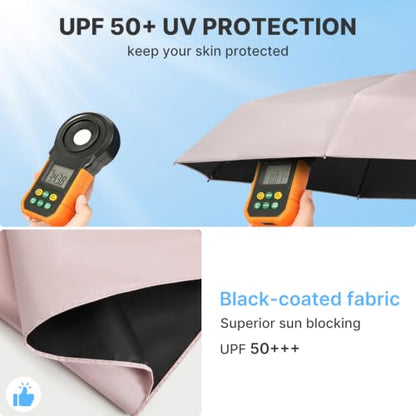 G4Free 46 Inch UPF 50+ Sun Umbrella with Extendable Built-in Handle - color: Sakura Pink