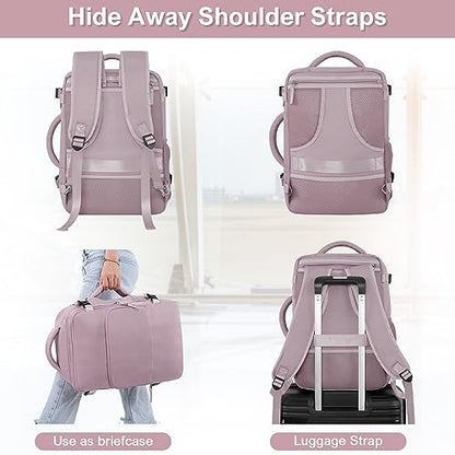 Sinaliy Travel Backpack, TSA Carry on Flight Approved Backpack - color: Purple, size: X-Large