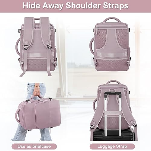 Sinaliy Travel Backpack, TSA Carry on Flight Approved Backpack - color: Purple, size: X-Large