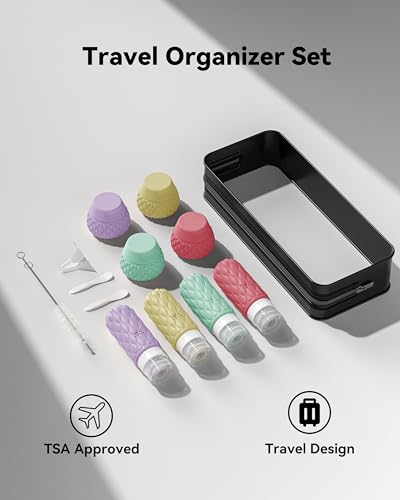 Travel Bottles for Toiletries Silicone Travel Size Containers 3.4oz 1.7oz - color: Sweet Ripple