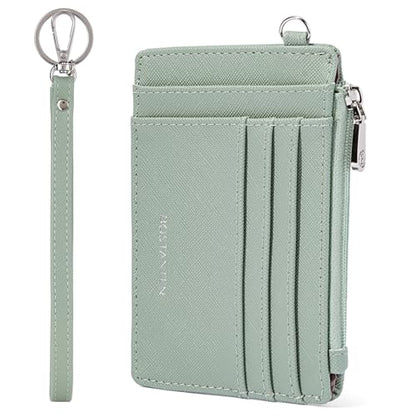 BOSTANTEN Credit Card Holder RFID Small Wallet for Women with Keychain - color: A-Light Green