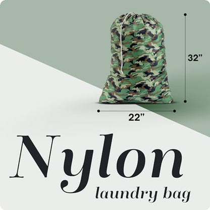 Handy Laundry XL Nylon Laundry Bag 22"x32" 2-Pack, Heavy Duty, Camouflage - color: Camouflage, size: 22" x 32" (Pack of 2)