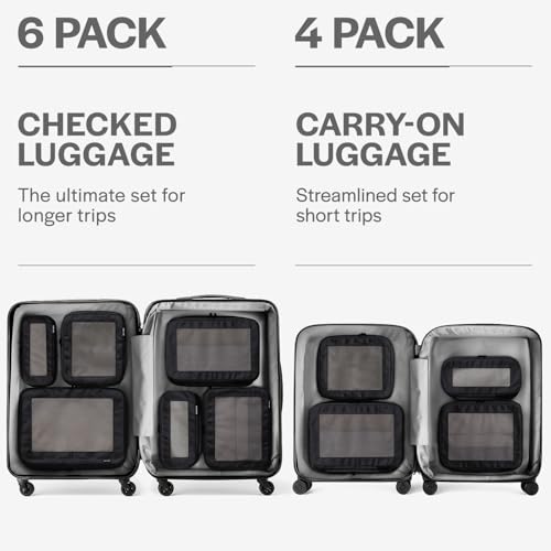 Aerotrunk Compression Packing Cubes for Travel, 4-Pack, Black - color: Black, size: 4-Pack