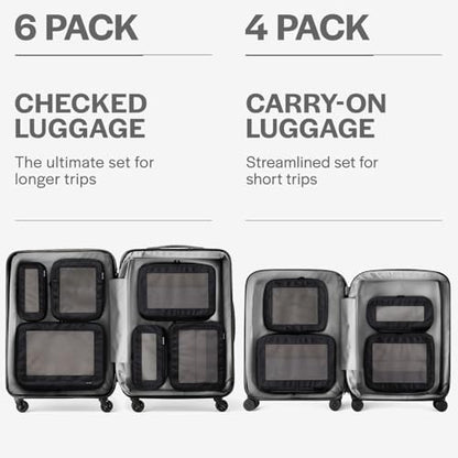 Aerotrunk Compression Packing Cubes for Travel, 6-Pack, Black - color: Black, size: 6-Pack