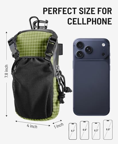 Phone Holder for Backpack Molle Phone Holster Bag Phone Case Pouch - color: Green