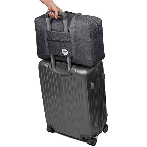 WANDF 2 Piece Personal Item Travel Bag, Carry On Duffle Bag - color: 2pcs Denim Grey+Purple