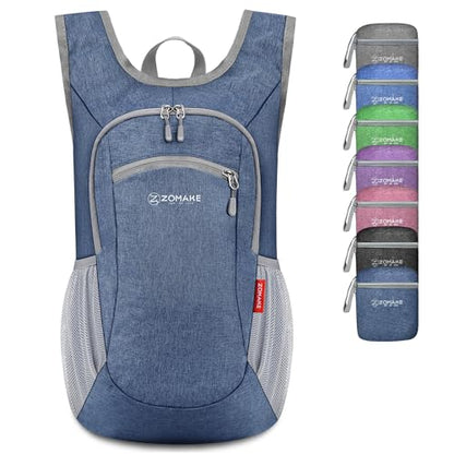 ZOMAKE Lightweight Packable Backpack, 10L Small Foldable Daypack for Hiking - color: Navy Blue, size: 10L
