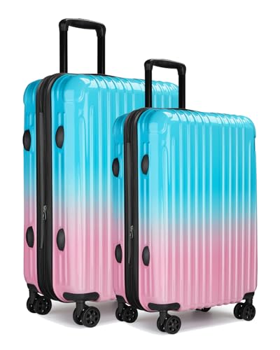 Luggage 2 Piece Set, Lightweight Hardside Suitcases, 20/24Inch - color: Sweet, size: 2-piece(20"/24")