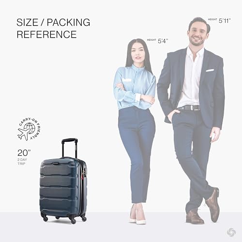 Samsonite Omni PC Hardside Expandable Luggage with Spinner Wheels, Teal, Carry-On 20-Inch - color: Teal, size: Carry-On 20-Inch