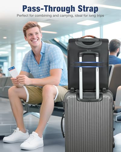 16 inch Underseat Carry On Luggage with Wheels Brown - color: Brown