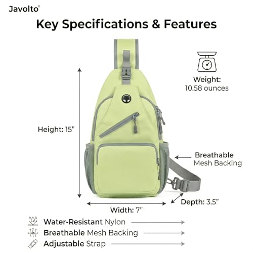 Javolto Crossbody Sling Bag,Small Backpack Men,Hands-Free Shoulder Daypack - color: Light Green