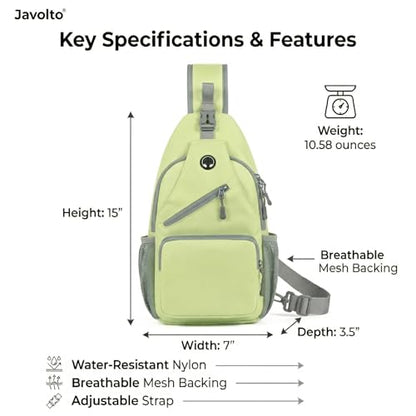 Javolto Crossbody Sling Bag,Small Backpack Men,Hands-Free Shoulder Daypack - color: Light Green