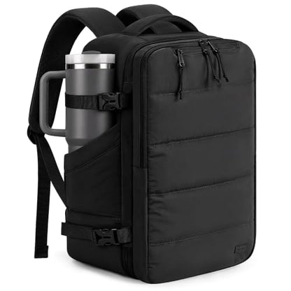 mibasies Travel Backpack for Women & Men 40L，Carry On Bag Flight Approved - color: Black, size: X-Large