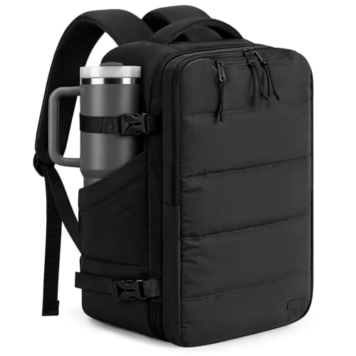 mibasies Travel Backpack for Women & Men 40L，Carry On Bag Flight Approved - color: Black, size: X-Large