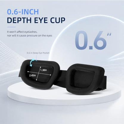 CLOZIA Sleep Mask for Men, 3D Deep Eye Cups Blackout Eye Mask - color: Black