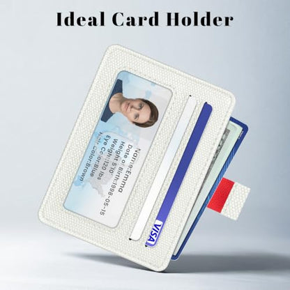 Airkit Small Slim ID Case, Womens Credit Card Holder Wallet, RFID Sleeve - color: Classic White