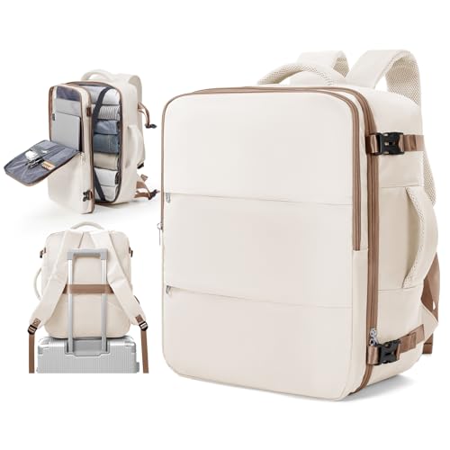 suradar Travel Backpack Carry On Backpack Flight Approved - color: Z1-beige Brown