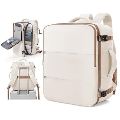 suradar Travel Backpack Carry On Backpack Flight Approved - color: Z1-beige Brown