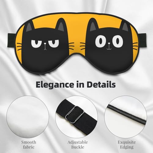 Sleep Mask Big Eye Black Cat Eye Shade Light Block for Meditation - color: Black Cat With Big Eyes