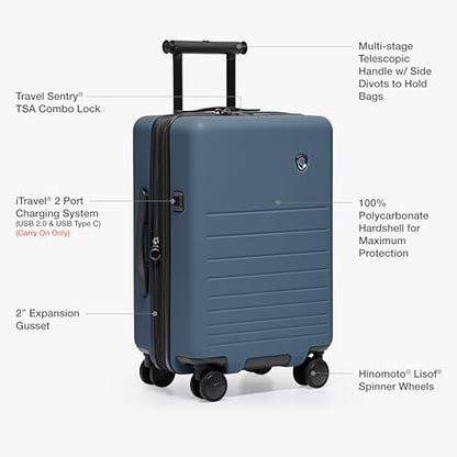 Traveler's Choice Markham Hardside Expandable Luggage with Hinomoto Spinner Wheels, 26-Inch Medium, Navy - color: Navy, size: 26-Inch Medium