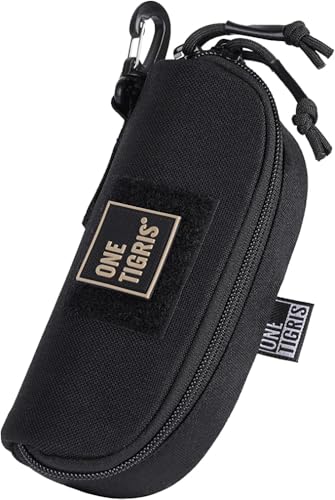 ONETIGRIS Hard Shell Sunglasses Case MOLLE Tactical Eyeglasses Pouch - color: Black