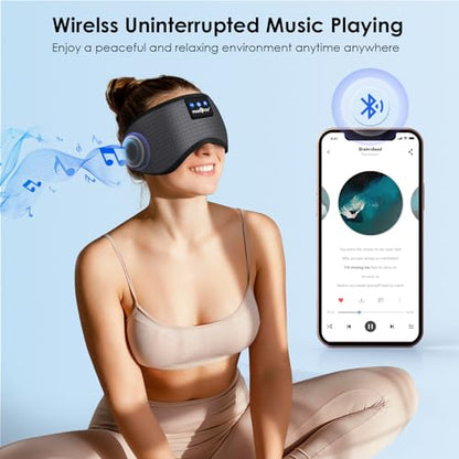 MUSICOZY Sleep Headphones Bluetooth 5.4 Sleep Mask with HD Sound - color: Gray