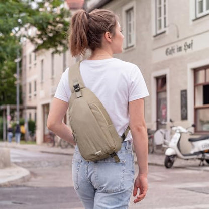 G4Free Sling Bag for Men, RFID Blocking Crossbody Bag for Daily - color: khaki