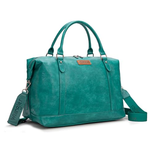 Wrangler Duffel Bag Large Travel Weekender Bag for Women Waterproof Carry on Overnight Bag for Gym,Trips,Weekends,Turquoise - color: Turquoise