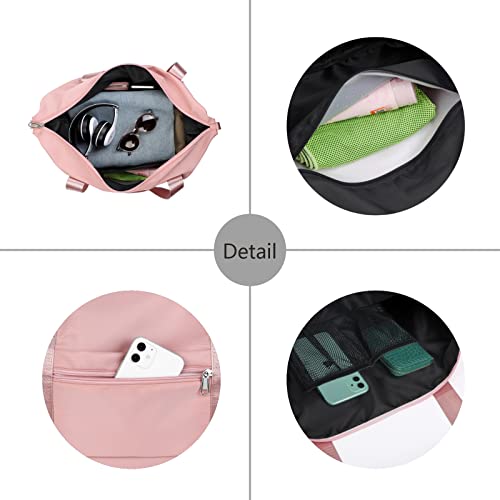 NPBAG Women Travel Duffel, Multi Functional Large Expandable Weekender Carry-on Tote, Gym Workout Overnight Bag, Mommy Hospital Bag for Labor and Delivery - color: Basic-Vertical Stripes, style: Classic