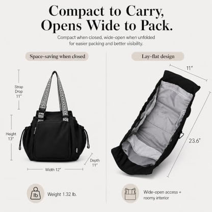 Everyday Bag Tote for Women, Spacious Diaper Bag with 16 Pockets, Durable Travel Bag, Sleek Work Shoulder Bag - color: Chocolate Brown