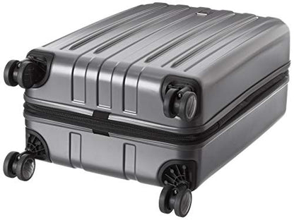 DELSEY PARIS Titanium Hardside Expandable Luggage with Spinner Wheels Checked Luggage, Graphite, Checked-Medium 25 Inch - color: Graphite, size: Checked-Medium 25 Inch