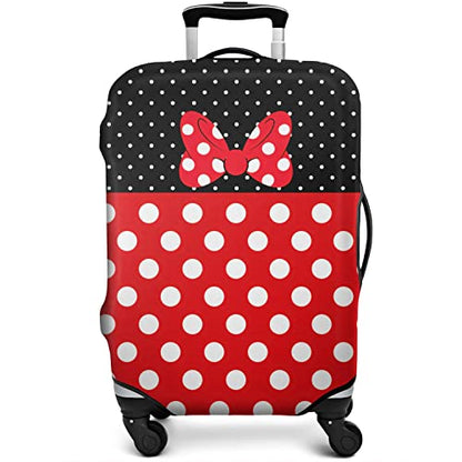 Red Bow Luggage Cover Protector Fit 22-24 Inch, Polka Dot - color: Luggage Cover-2, size: M(22-24in)