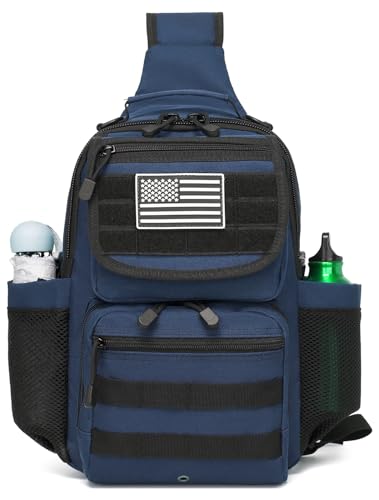 Tactical Sling Crossbody Bag Holster Shoulder Backpack 15L - color: Navy Blue