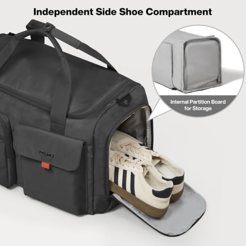 Mixi 17" Underseat Carry-On Luggage Travel Tote, Water-Resistant, Black - color: Black