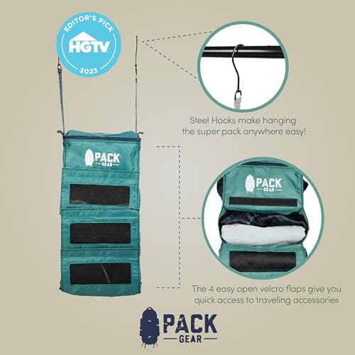 Pack Gear Hanging Carry-On Closet Organizer, Mesh Green - color: Mesh Green