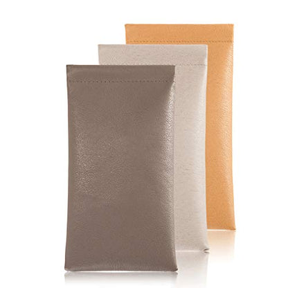 TRIUMPH VISION Eyeglass Case Glasses Case Soft Sunglass Pouch Sleeve 3 Pack - color: 3 Pack B (Khaki,grey,dark Grey)