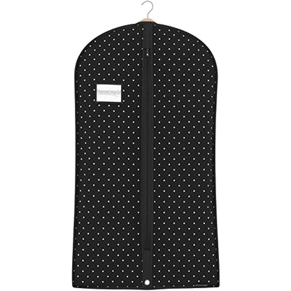 Hangerworld Breathable Garment Bag 100 cm Black White Polka Dot Clothes Cover