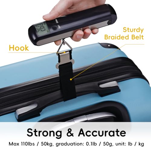 110lb Luggage Scale Battery Free Baggage Scale for Travel Suitcase