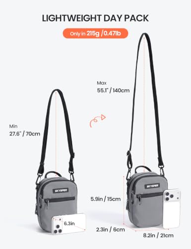 SKYSPER Small Anti Theft Crossbody Sling Bag RFID Cross Body Bag Travel Shoulder Daypack - color: Darkgray