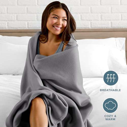 Bare Home Polar Fleece Blanket (Full/Queen, Grey) - color: 05 - Grey, size: Full/Queen