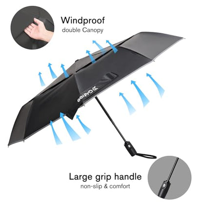 G4Free 42 Inch Eco Windproof Umbrella for Rain Strong Compact Umbrellas - color: Black/Aurora