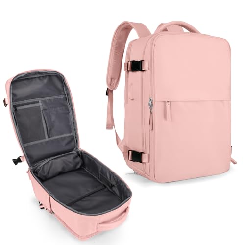 coowoz Carry On Backpack Women Men Travel Backpack Airline Approved Laptop Backpack Sport Rucksack - color: B-pink