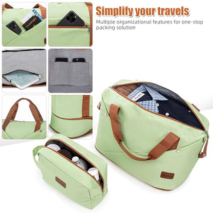 Eeeza Luggage Sets 6 Piece Suitcases (LightGreen,16"/20"/24"/28") - color: Light Green, size: 6 Piece Sets (16/20/24/28/DB/TB)