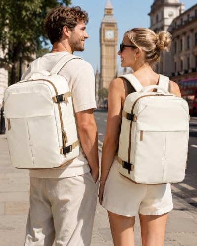 suradar Travel Backpack for Women Men Laptop Backpacks Carry On - color: A3-beige Brown