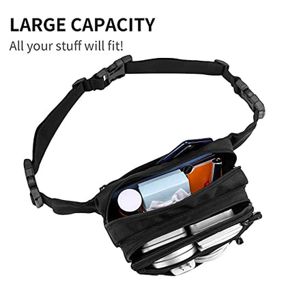 USPECLARE Clear Fanny Pack Stadium Approved Large Multi-Purpose Waist Bag - color: Black, style: 1-pack-nylon