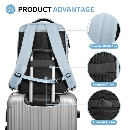 20L Backpack for 15.6 Inch Laptop for Men and Women Dusty Blue - color: Dusty Blue